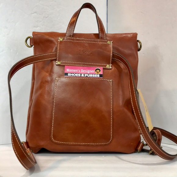 Patricia Nash Bags Patricia Nash Leather Top Zip Flap Backpack